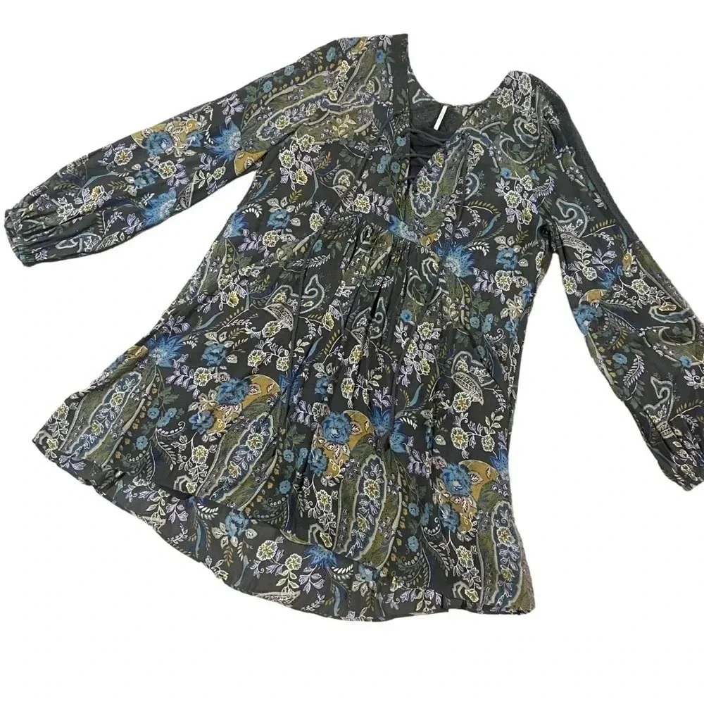 Free People Rain or Shine Floral Popover Tunic Sz M